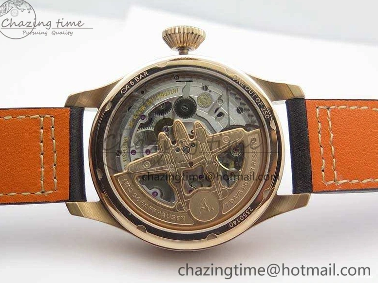 MIROTIME 0510 Popular Big Pilot Real PR IW502706 RG YLF 1:1 Best Edition Brown Dial On Calfskin Strap A 7223